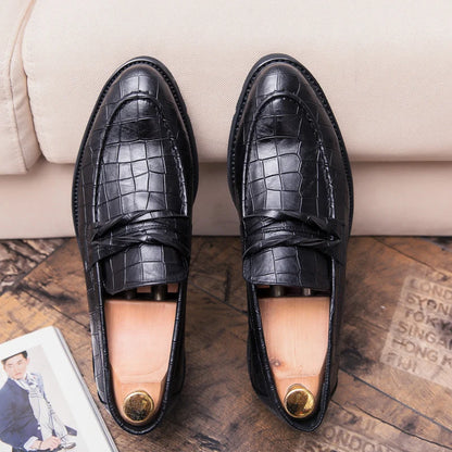 High Quality Thick Soled Business British Wedding Social Leather Shoes Men’s Dress Shoes Trend Formal Shoes Men Loafers 2025