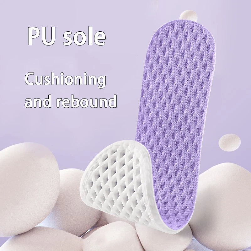 Summer cool insole Running sports shock-absorbing insoles PU soft elastic sole Men and women breathable anti-odor insoles