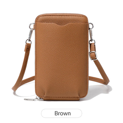 PU Soft Leather Women's Handbag Fashionable Multi functional Phone Bag Diagonal Strap Single Shoulder Coin Wallet