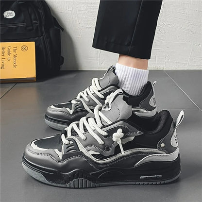 Trend Men's Shoes Outdoor Sneakers Lace-up Non Slip Running Shoes Couple Style Walking Shoes Breathable Tennis Shoe Plus Size 47