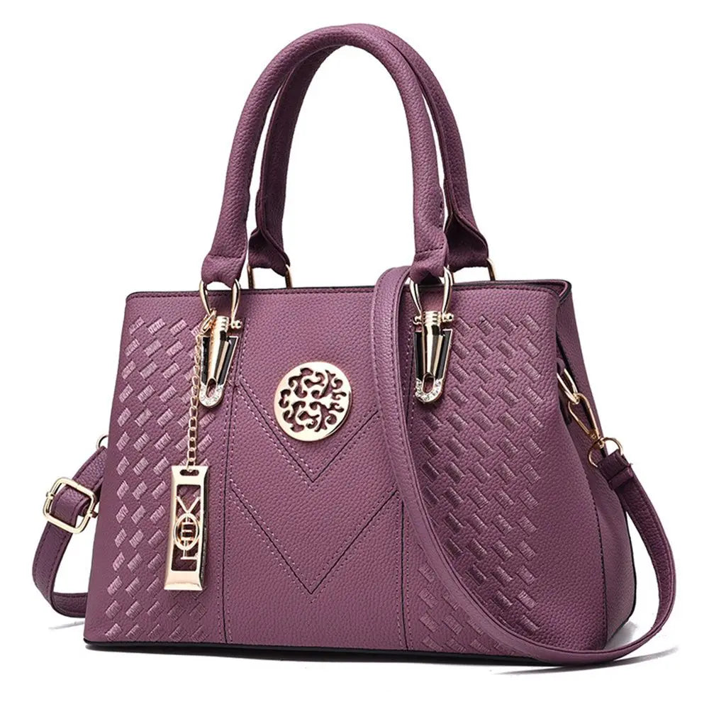 Women's Handbag Metal Hollow Carving Decor Shoulder Bag Fashion Purse Leather Bag Large Capacity Handbag Satchel Bag Mom's Bag