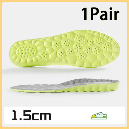 1Pair height increase insoles Breathable Anti-Odor Insole Shock Absorbing Shoe Sole Soft comfortable Sports Insole