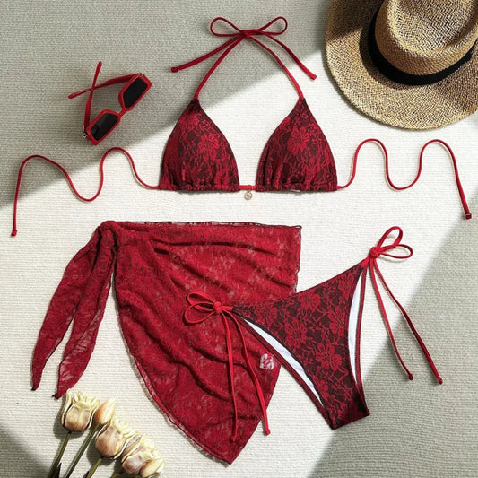 2025 Sexy Bikinis Female Swimsuits Women Three-Piece Swimwear Beach Swimming Wear Bathing Suits Brazilian Bikini Set Pool Bather