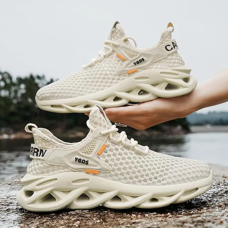 Mesh Breathable Men's Shoes Summer Thin Lightweight Mesh Shoes Men's Sandals Hollowed Out Large Mesh Casual Running Sports Shoes