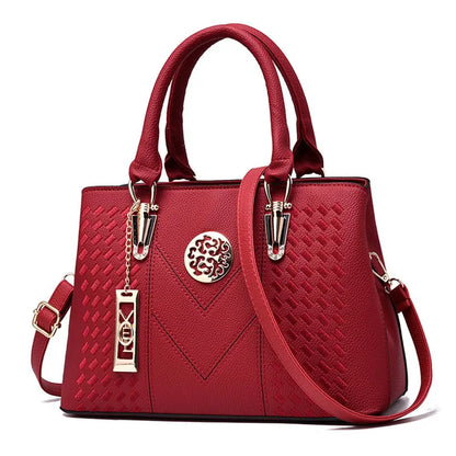 Women's Handbag Metal Hollow Carving Decor Shoulder Bag Fashion Purse Leather Bag Large Capacity Handbag Satchel Bag Mom's Bag