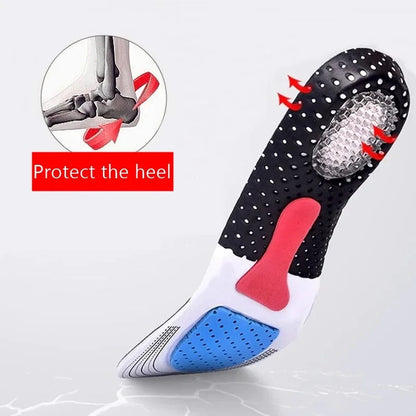 1Pair Orthopedic Insole Arch Support Plantar Fasciitis Shoes Insoles for Feet Men Silicone Shock absorbing Non slip Shoe Pads