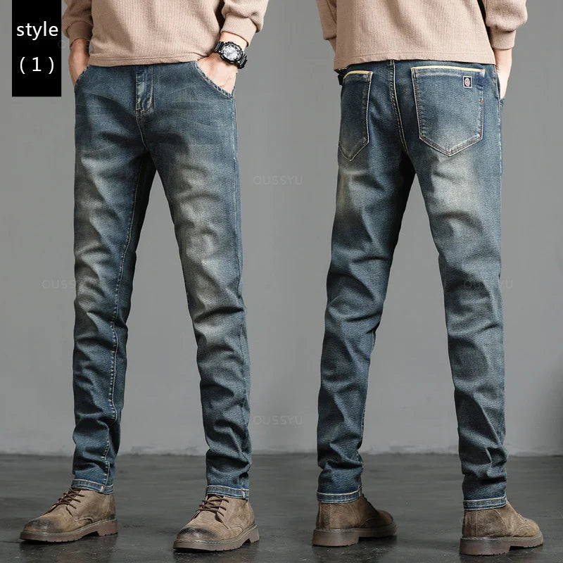 2025 New Men's Stretch Skinny Jeans Fashion Casual Cotton Denim Slim Fit Pants Male Korean Trousers Streetwear Brand Clothing