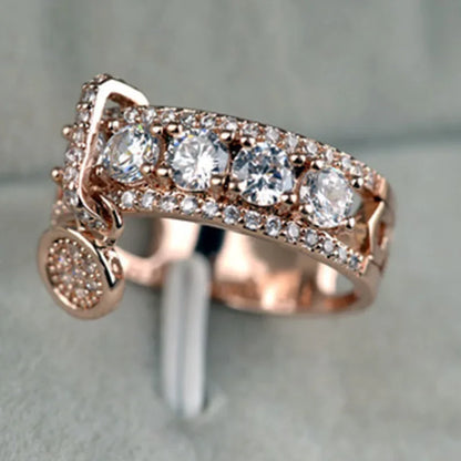 Europe and America 2024 New Disc Ring Women Fashion Creative Zircon Handmade Jewelry Wedding Party Jewelry