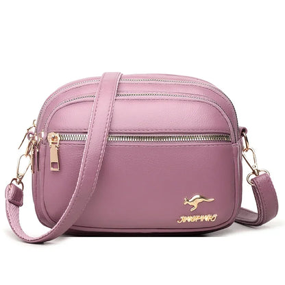 High Quality Soft Leather Purse Fashion Women Shoulder Messenger Bag Multi-pocket Wear-resistant Bag Luxury Ladies Handbag Sac