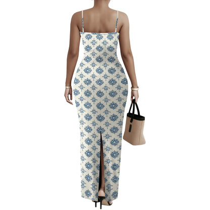 Floral Print Women's Spaghetti Strap Maxi Dress – Lightweight & Breezy, Perfect for Summer Days, Available in Sizes XS-2XL