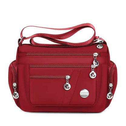 Lightweight Nylon Crossbody Bag for Women , Casual Style, Adjustable Strap, Zip Closure, Multi-Compartment Storage