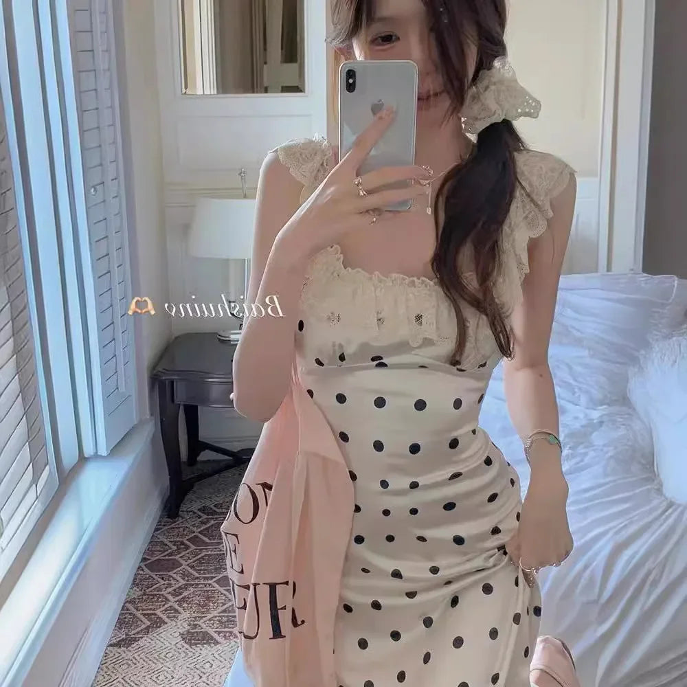 Elegant Slimming Sweet Waist-fitted Long Dress For Women 2024 Summer New Style Open-back Boat Patterned Dress