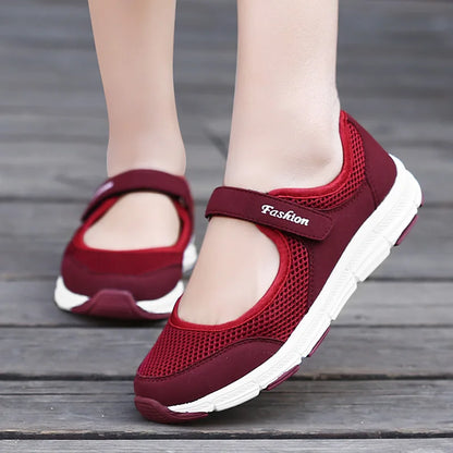 Summer Women Casual Shoes Soft Portable Sneakers Walking Shoes Flat Soles for Women Breathable Slip on Shoes