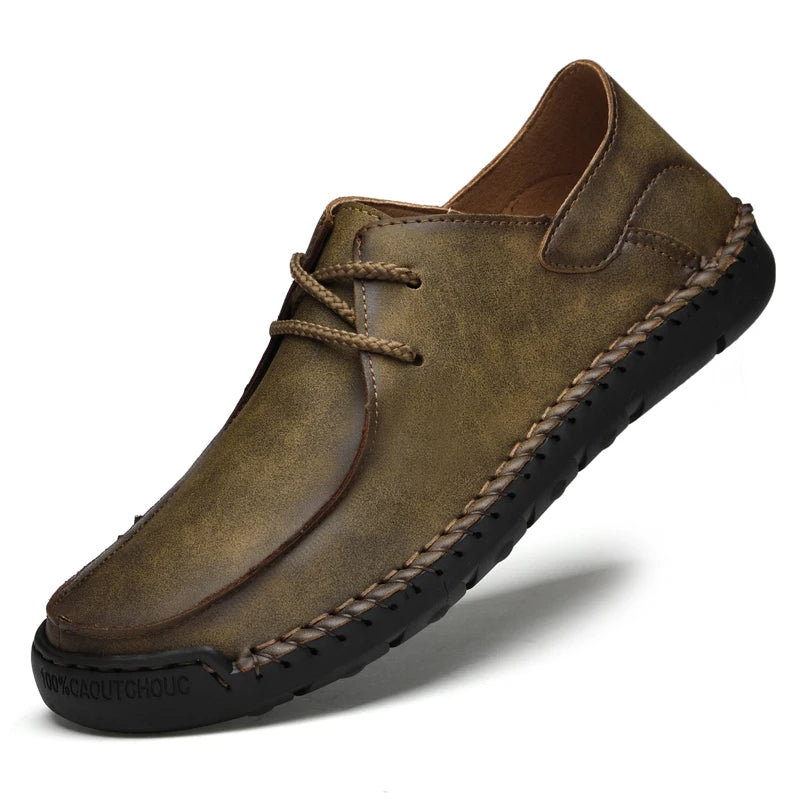 Spring Soft Leather Casual Men Leather Shoes Lightweight Leather Casual Shoes Men Loafers Comfy Moccasins All-match Driving Shoe