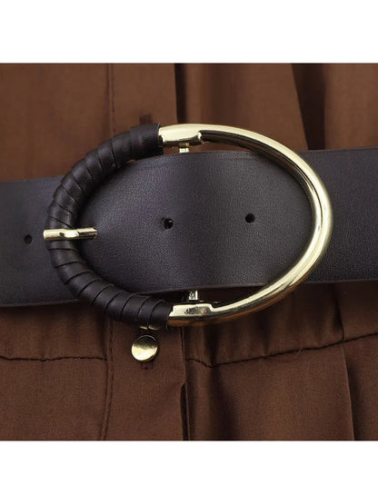 TFMLN New Summer Women's Midi Dress With Belt 2025 V Neck Sleeveless A-line Casual Single Breasted Dress Female Elegant Solid