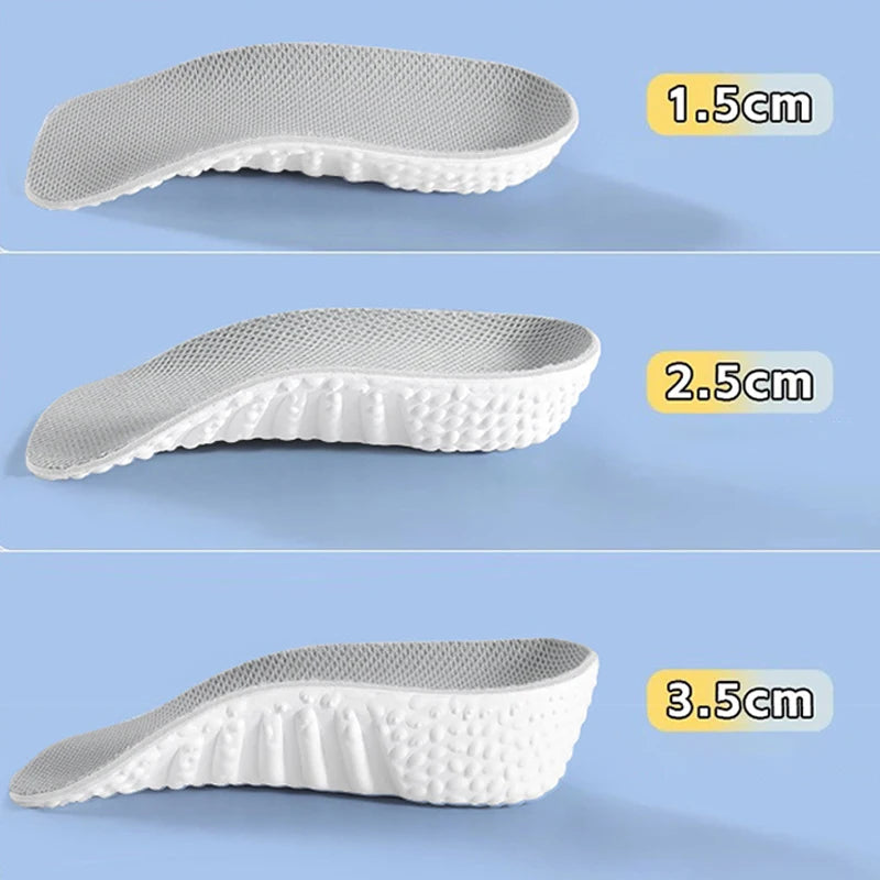 Memory Foam Height Increase Insoles Sneakers Heel Lift Shoe Pads for Men Women Shoes Flat Feet Arch Support Orthopedic Insoles