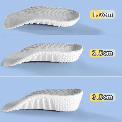 Memory Foam Height Increase Insoles Sneakers Heel Lift Shoe Pads for Men Women Shoes Flat Feet Arch Support Orthopedic Insoles