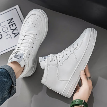 White Shoes Autumn New High-Top Casual Sports Male Student Board Shoes2025 Summer Breathable Season Comfortable Sneaker Breathab