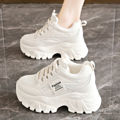 Lace Up Thick Bottom Vulcanized Shoes Breathable Non Slip Sports Shoes