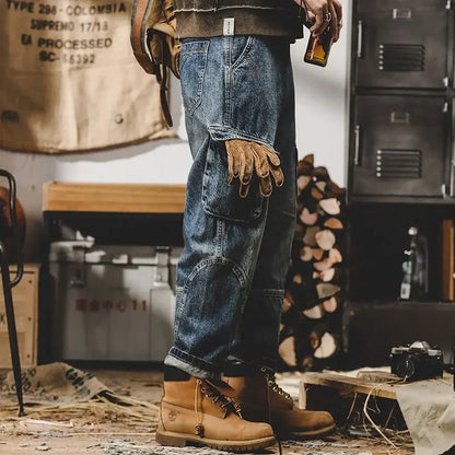 With Pockets Man Cowboy Pants Luxury Aesthetic High Quality Trousers Designer Original 2025 Fashion Retro Cheap Xs Jeans for Men