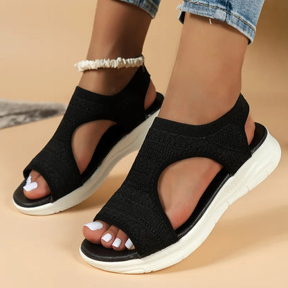 Women Summer Shoes New Mesh Fish Platform Sandals Women's Open Toe Wedge Sandals Ladies Light Casual Shoes