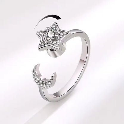 VENTFILLE 925 Sterling Silver Sunflower Diamond Zircon Rotatable Ring For Women Gift Relieve Stress Ring Jewelry Wholesale