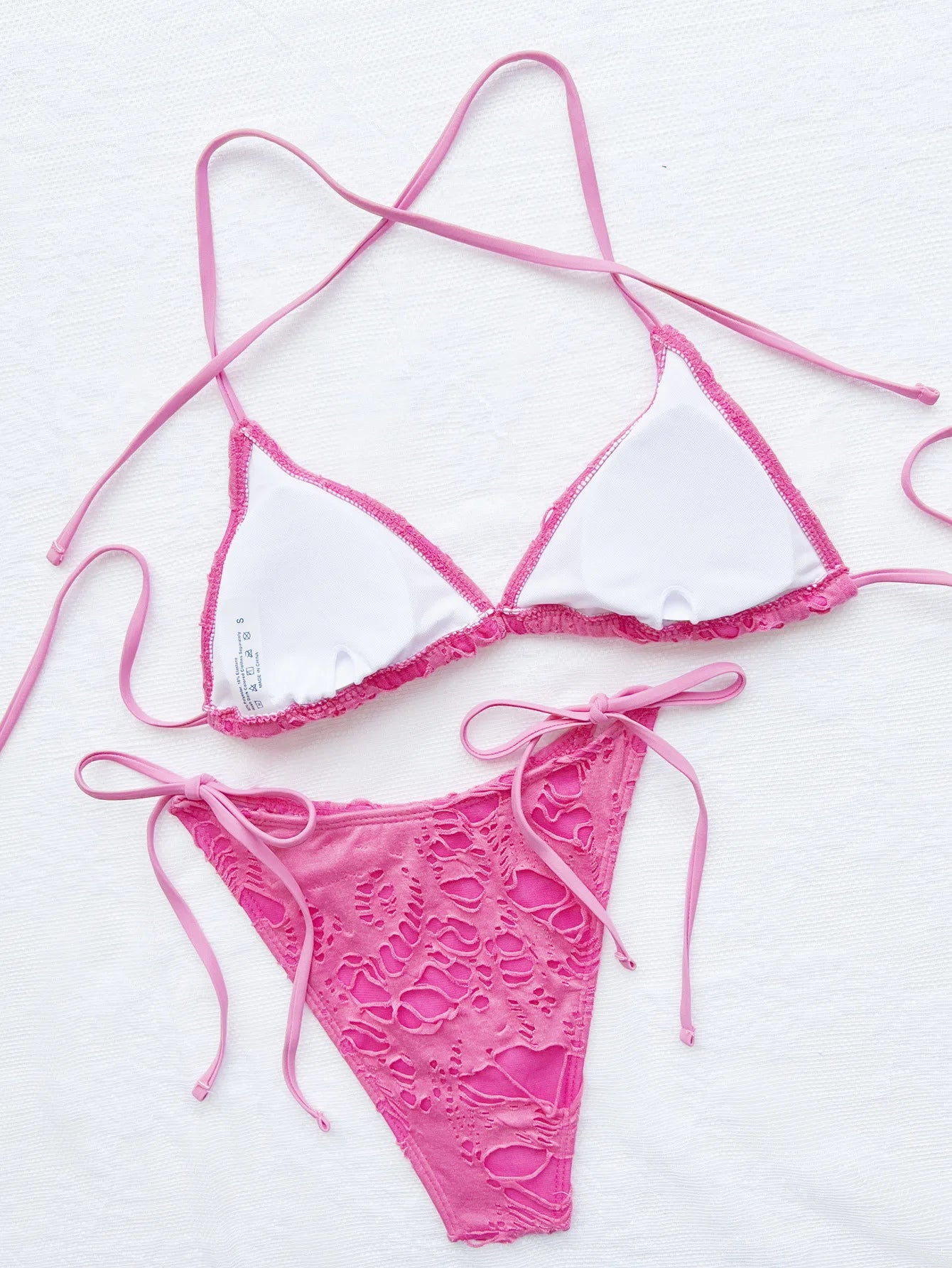 Gothic Micro Bikinis Y2K Torn Halter Strappy Lace Up Bathing Suits 2024 Woman Punk Beach Swimwear Side Bandage String Swimsuit