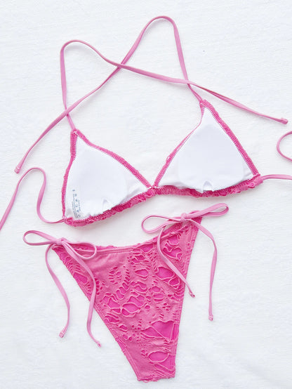 Gothic Micro Bikinis Y2K Torn Halter Strappy Lace Up Bathing Suits 2024 Woman Punk Beach Swimwear Side Bandage String Swimsuit