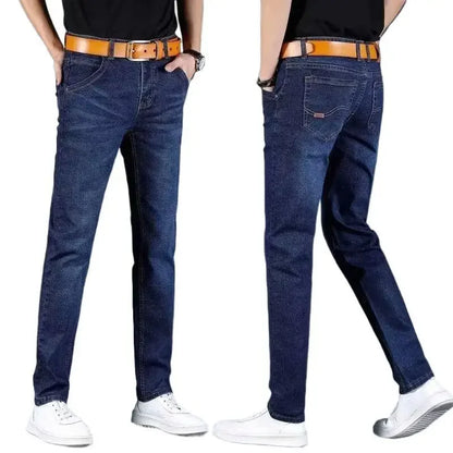 Trendy Slim Straight Men's Jeans Basic Style Casual Loose Fit Male Fashionable Chinese Brand AE Stock Origin China