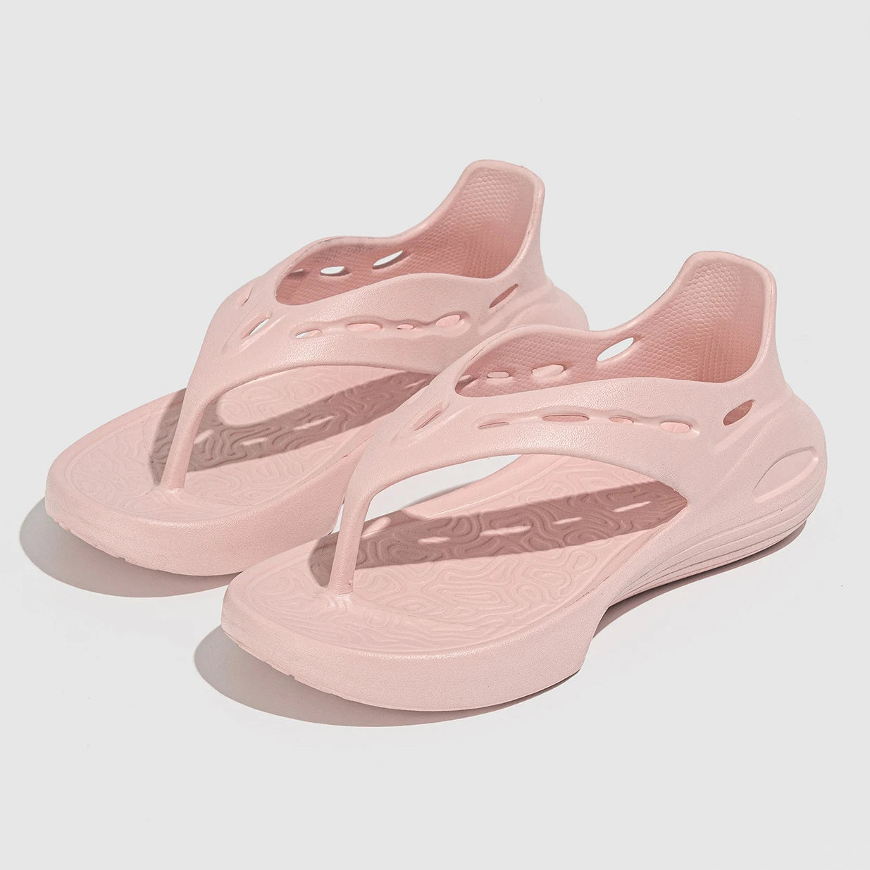 Women's Sport Sandals Summer Flat Flip-Flops Comfortable Casual Slip-On Slippers Lightweight Platform Hollow Design Flip-flops