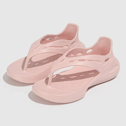 Women's Sport Sandals Summer Flat Flip-Flops Comfortable Casual Slip-On Slippers Lightweight Platform Hollow Design Flip-flops