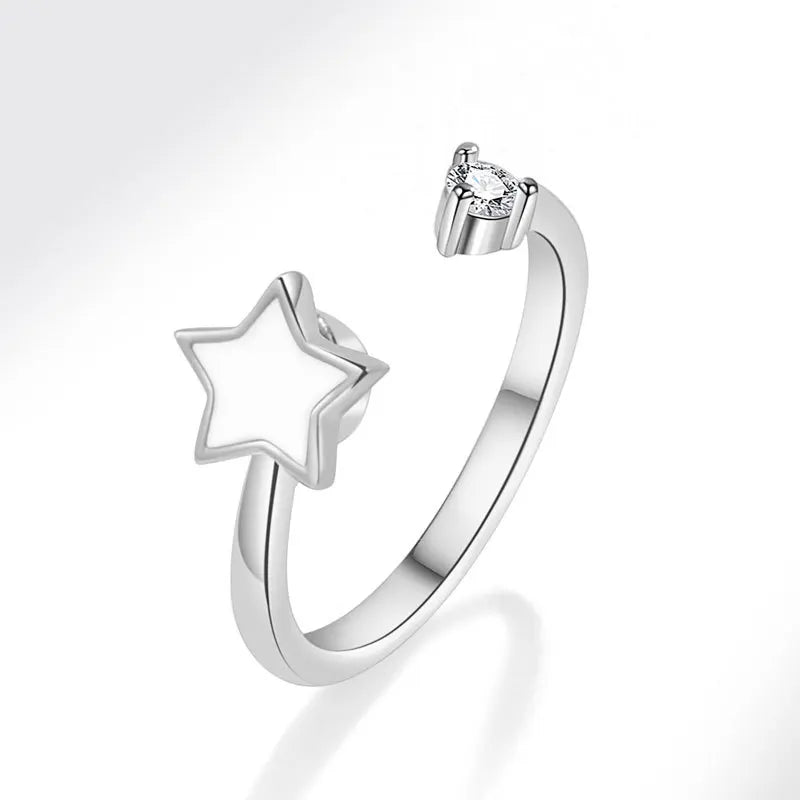 VENTFILLE 925 Sterling Silver Sunflower Diamond Zircon Rotatable Ring For Women Gift Relieve Stress Ring Jewelry Wholesale