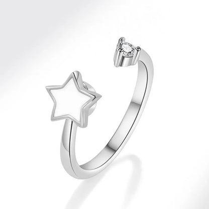 VENTFILLE 925 Sterling Silver Sunflower Diamond Zircon Rotatable Ring For Women Gift Relieve Stress Ring Jewelry Wholesale