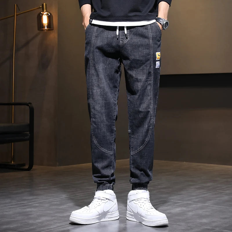 New Men's Cuffed Jeans, Trendy Cargo Harem Pants, Versatile Long Pants, Sizes M - 5XL