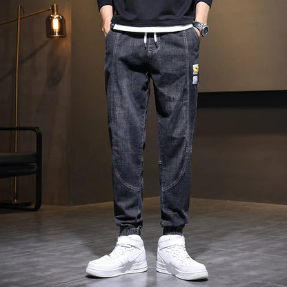 New Men's Cuffed Jeans, Trendy Cargo Harem Pants, Versatile Long Pants, Sizes M - 5XL