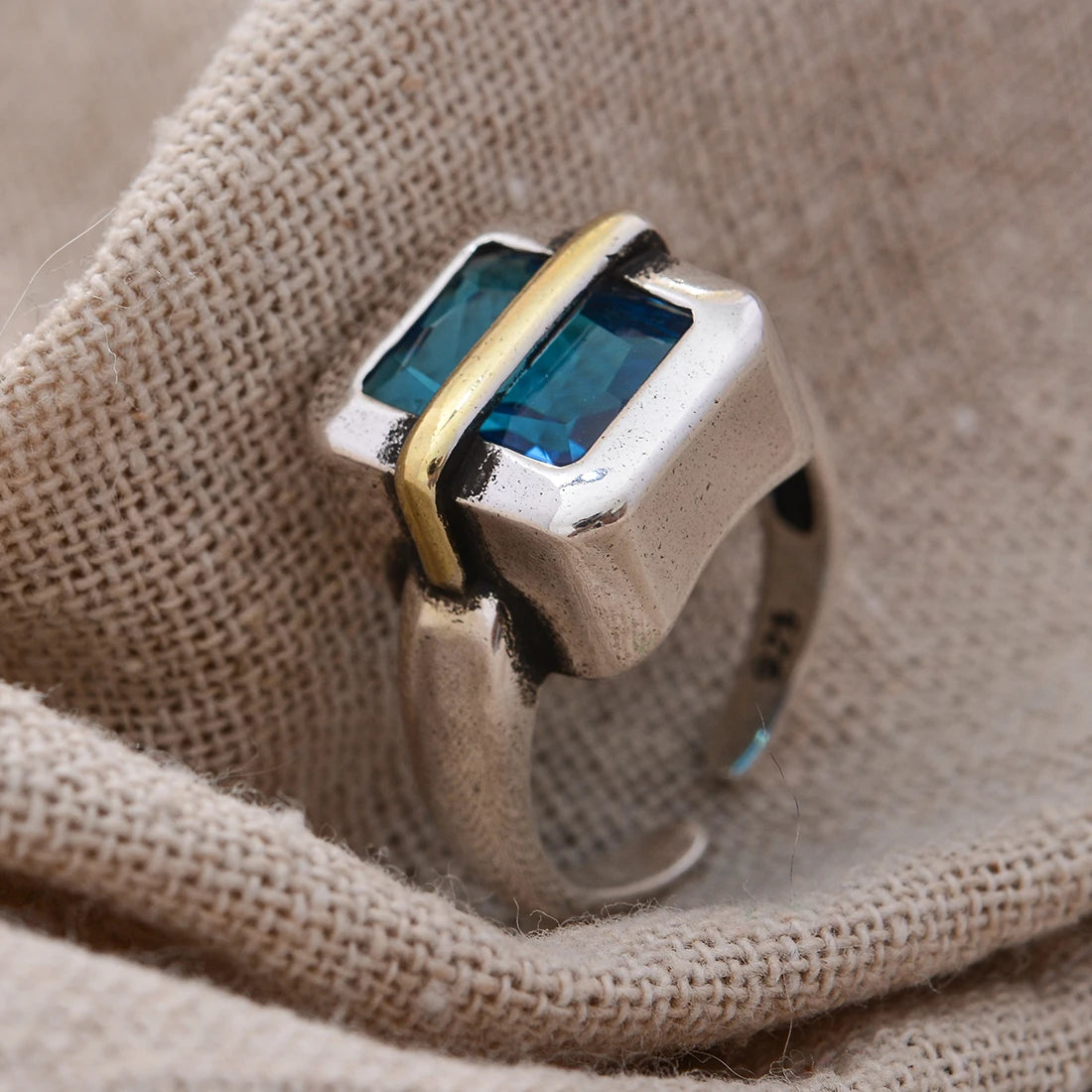 New Arrival Trendy Blue Crystal Retro Thai Silver Ladies Finger Ring For Women Hand Jewellery Accessories Never Fade