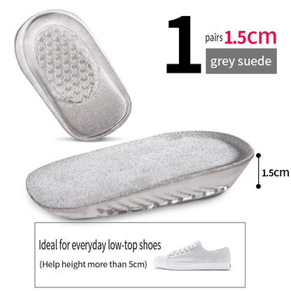 Silicone Gel Invisible Height Increase Insole Heel Lifting Inserts Shoe Foot Care Protector Elastic Cushion Insert for Men Women
