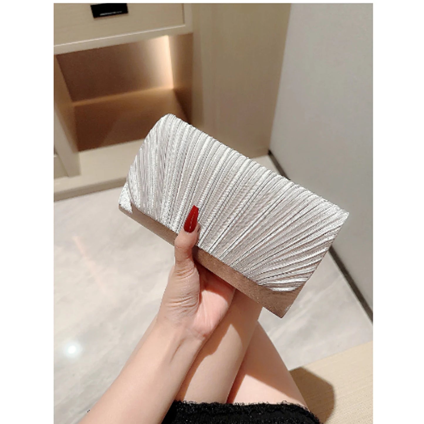 Women Evening Clutch Bags Elegant Luxury Female Silver/Black/White Clutch Wedding Purse Party Handbag Ladies Chain Shoulder Bags