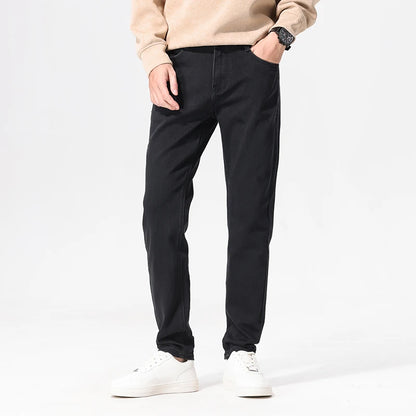 HIQOR Autumn Vintage Mens Denim Jeans Men's Baggy Straight Jeans Fashion Korean Mens Jeans Pants Denim Trousers Streetwear Male