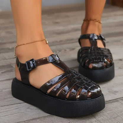 Toe Closed Summer Beach Sandals Shoes Women Fashion Jelly Sandals Shoes Soft Pvc Material Women Summer Sandals