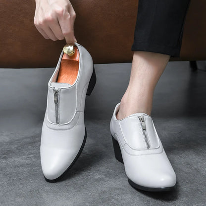 Mens High Heels Dress Shoes Formal Elegant Men's Oxfords High Heels Shoes Casual Business Office Party Loafers Wedding