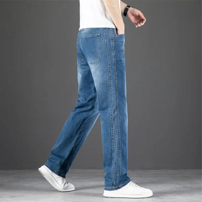 2025 Spring Summer Men's Business Straight  Loose Fit Jeans High Quality Classic Style Fashion Denim Pants