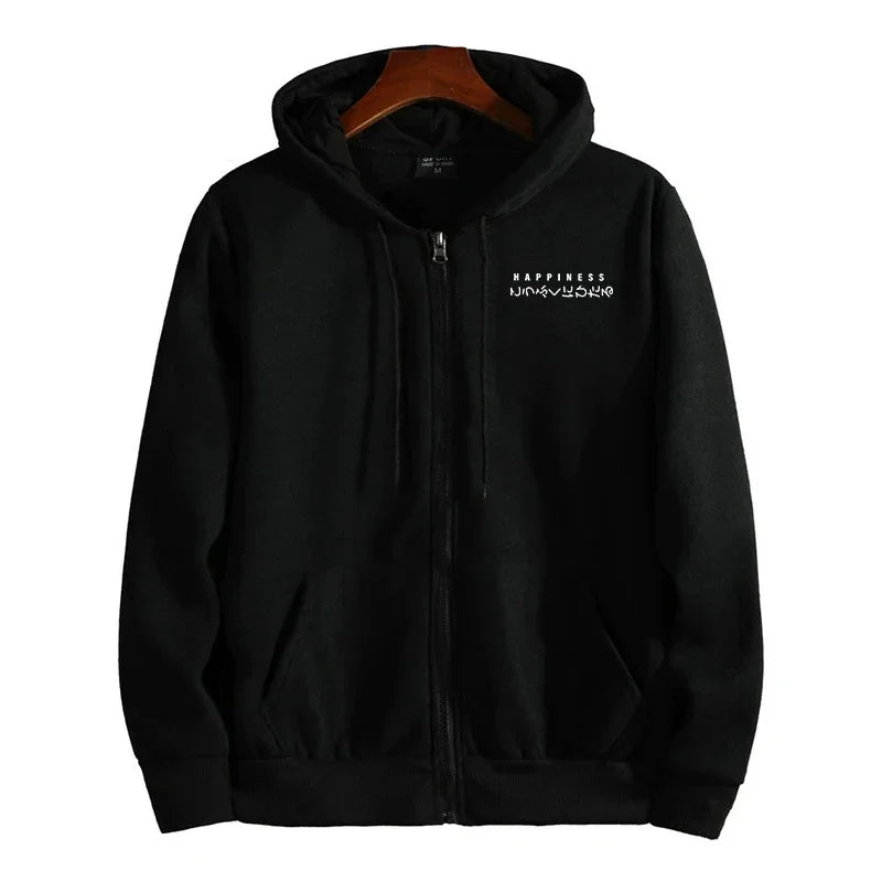 Men's Outerwear Printed Zipper Hoodie Overcoat Casual Sports Jogging Men Sweatshirts Clothing 2025 Fashion Versatile Tops Jacket