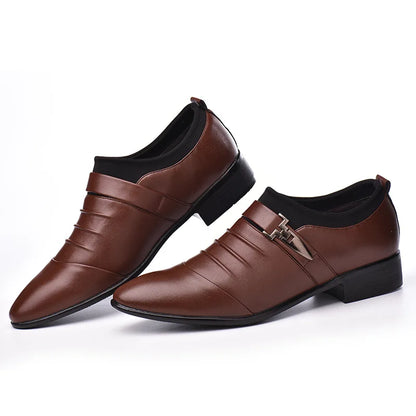 Men Luxury Business Oxfords Leather Shoes Breathable Formal Dress Shoes Male Office Wedding Flats Rubber Footwear Mocassin Homme