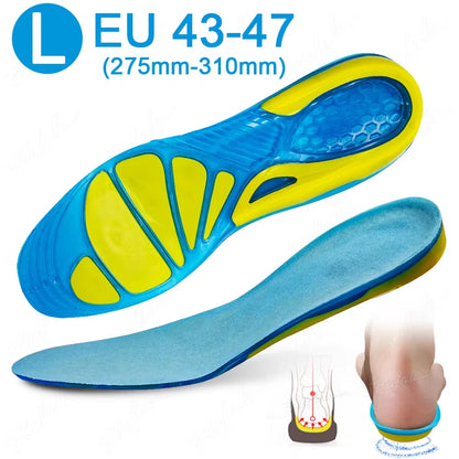 Silicone Gel Non-Slip Soft Sport Shoes Insoles Massaging Insoles Orthopedic Foot Care For Feet Shoes Soles Shock Absorption Pads