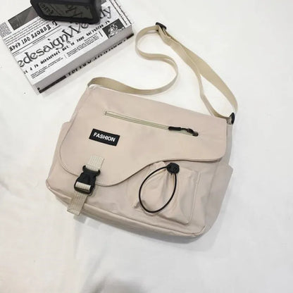 Japanese Simple Messenger Bag Student Nylon Waterproof Canvas Handbag Shoulder Crossbody Bags for Women Men Satchels Bolsas
