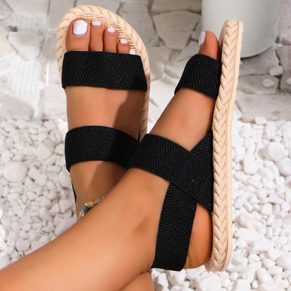 Women's fashion trend anti-slip wear lightweight cool soft soled flat sandals