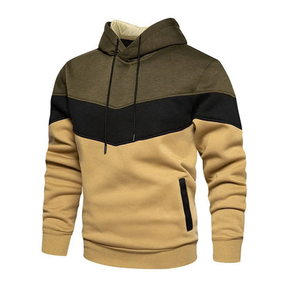 Fall/Winter Men's Fashionable Long-Sleeve Sports Hoodie with Zipper - Slim Fit Active Wear