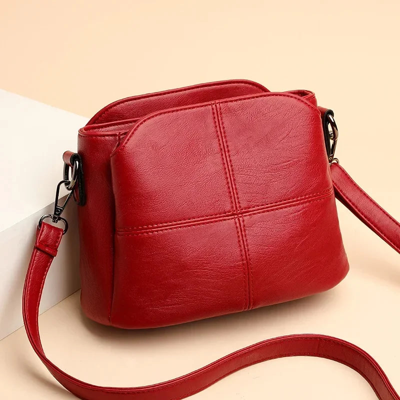 Fashion 100%Genuine Leather Crossbody Sac Simple Women's Designer Handbag High Quality Cow Leather Small Shoulder Messenger Bag
