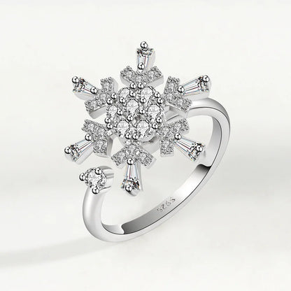 VENTFILLE 925 Sterling Silver Sunflower Diamond Zircon Rotatable Ring For Women Gift Relieve Stress Ring Jewelry Wholesale